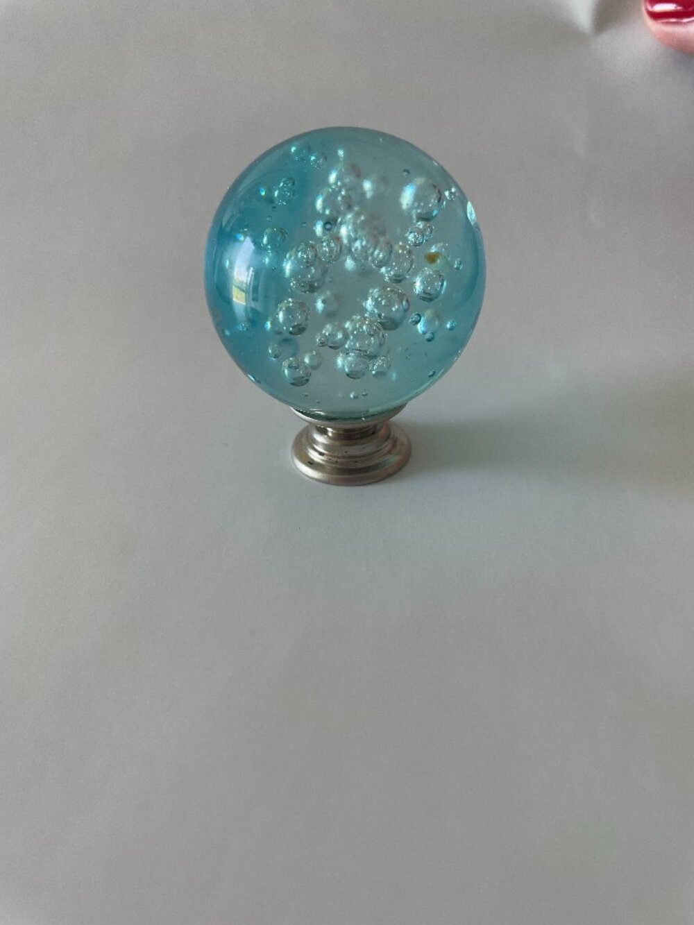 UNUSED! Set of 10- Blue Bubble Glass 1.5", 40mm Round Knob, Drawer/Cabinet Pull